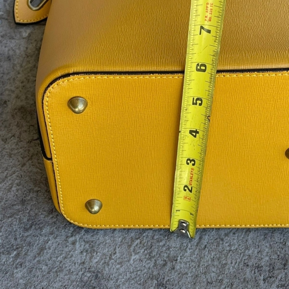 FLOTO MUSTARD YELLOW ITALIAN LEATHER SATCHEL - Picture 5 of 10
